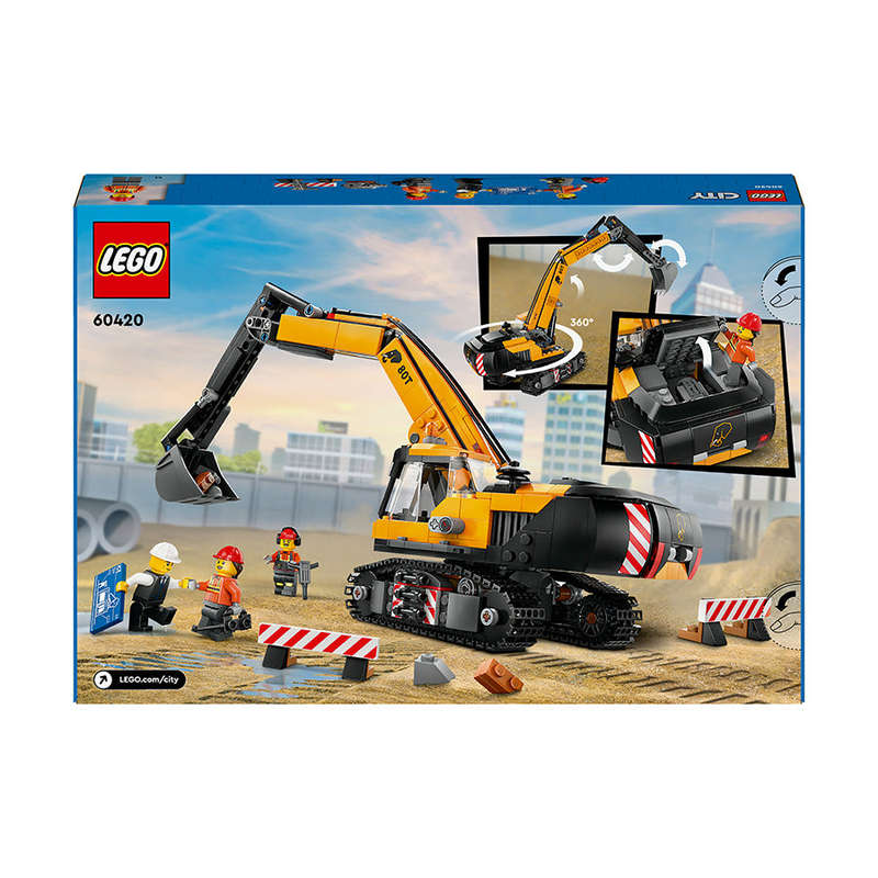 LEGO 60420 - City Big Vehicles Yellow Construction Excavator