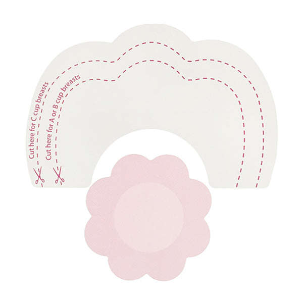 Breast Lift Tape cup A-C with Nude Silk Nipple Covers - NUDE
