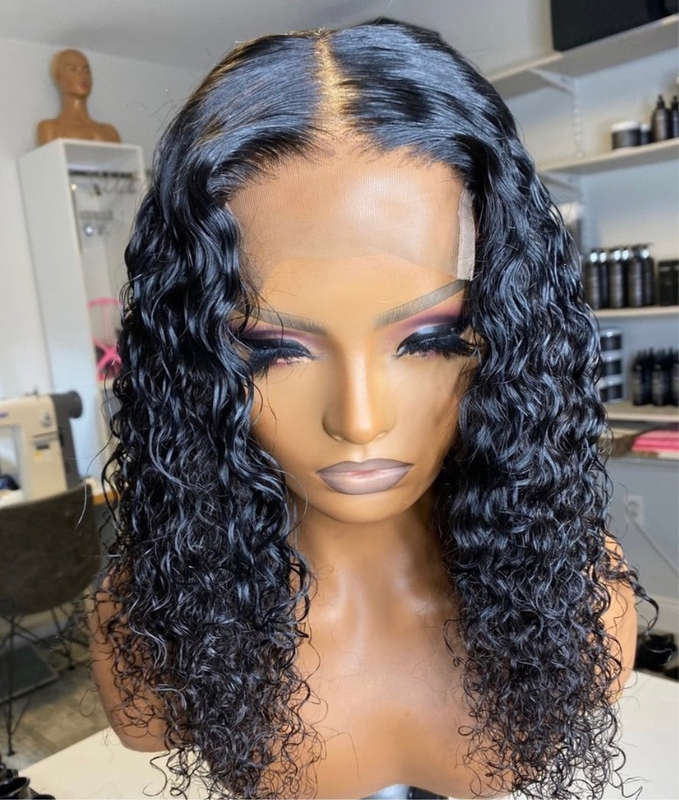 Deep Curly Lace Closure 16 inch Wig - Deep curly wig 16inch