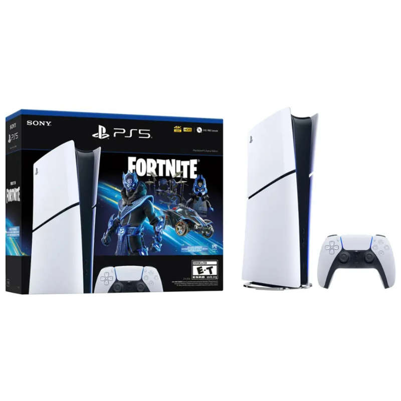 Sony - PlayStation 5 Slim Console Digital Edition - Fortnite Cobalt Star Bundle - White