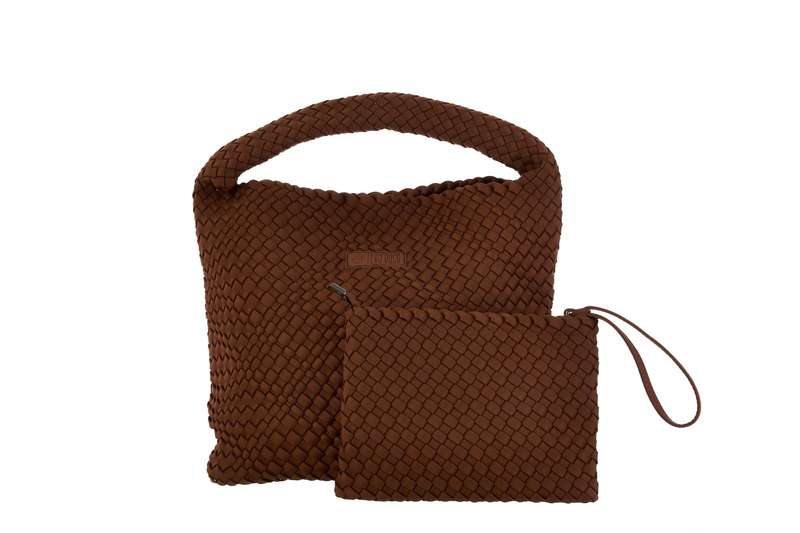 Maxi Stylin' Woven Handbag and Wristlet Set
