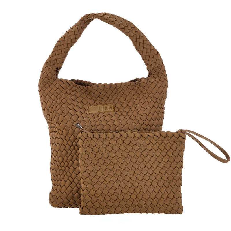 Maxi Stylin' Woven Handbag + Wristlet Set