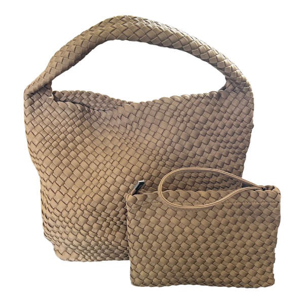 Maxi Stylin' Woven Handbag and Wristlet Set