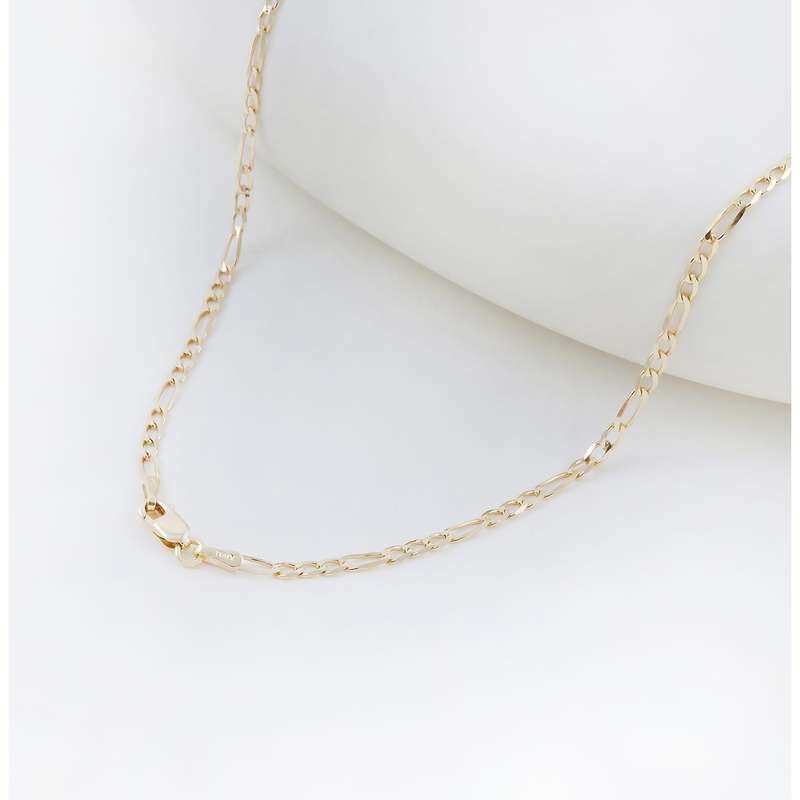 9K Yellow Gold 60g 3+1 Figaro Chain 55cm