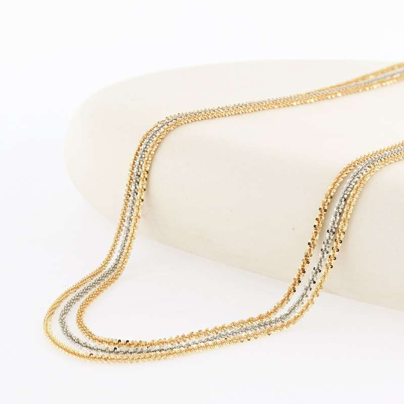 Bonded 45cm Yellow / White Gold Triple Rope Chain