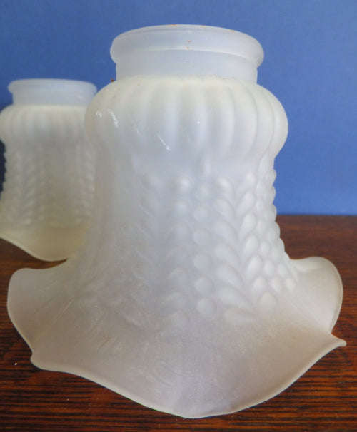 Milk Glass set of Three Lamp Shades