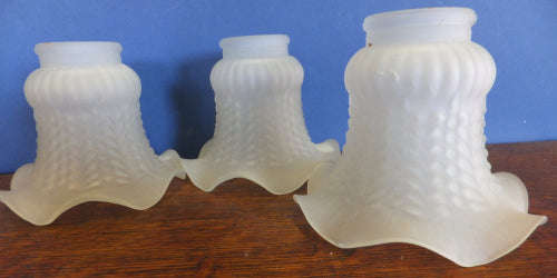 Milk Glass set of Three Lamp Shades
