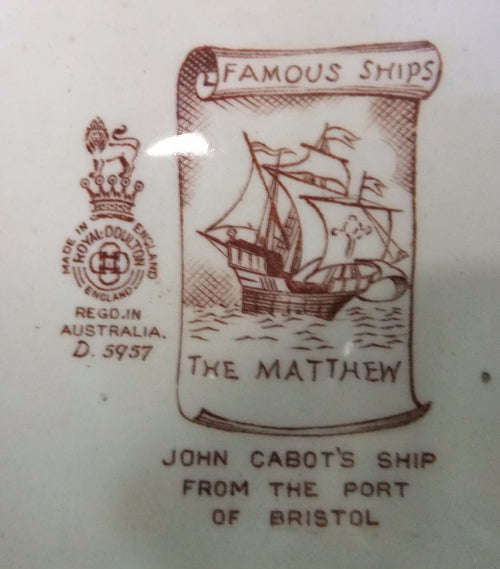 Royal Doulton Famous Sailing Ships The Mathew