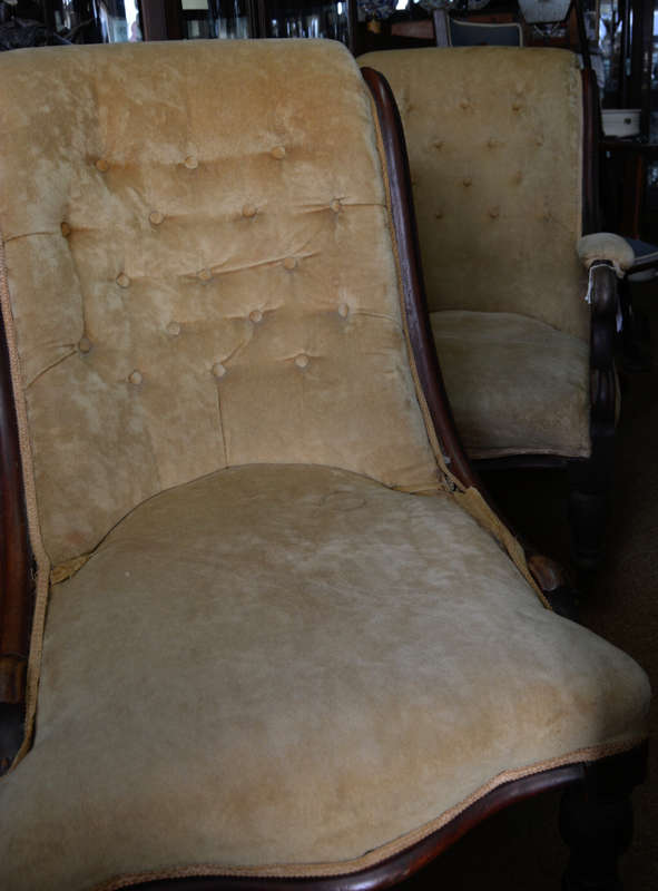 Mahogany Grandfather and Grandmother Chairs