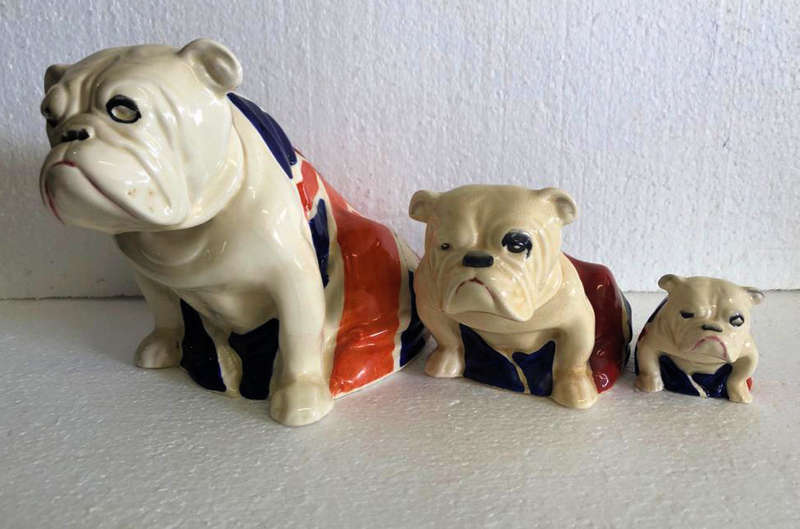 Royal Doulton set of three British Bulldogs