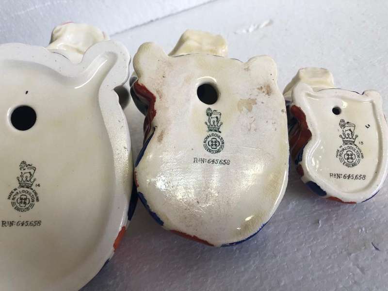 Royal Doulton set of three British Bulldogs