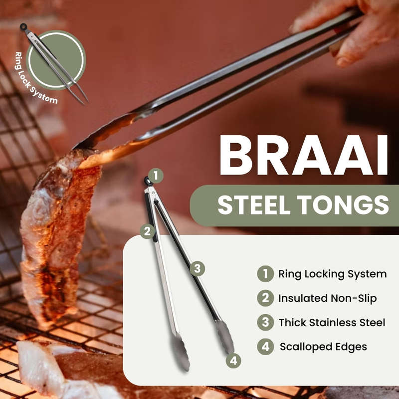 Stainless Steel Braai Tongs