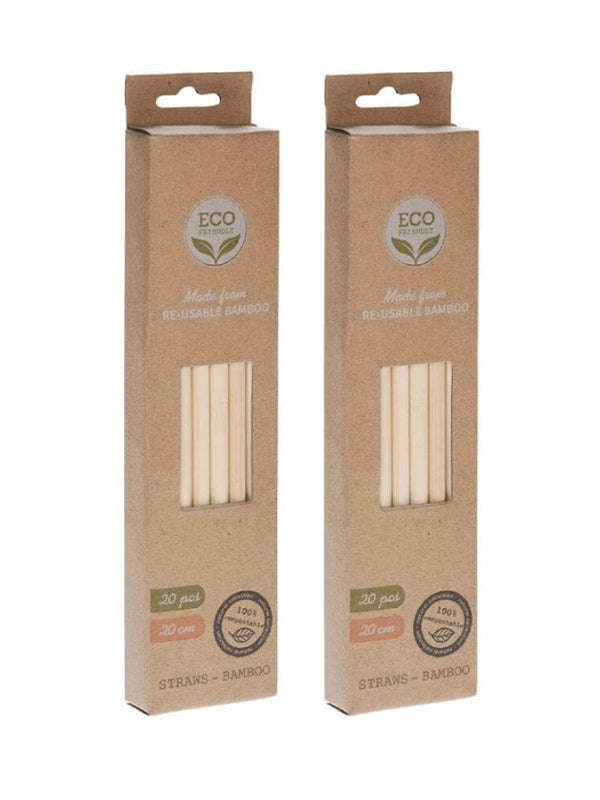 Bamboo Reusable Straws - Set of 40