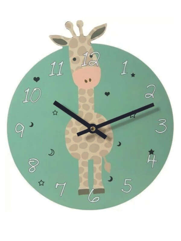 Children's Wall Clock - Safari Animal Design