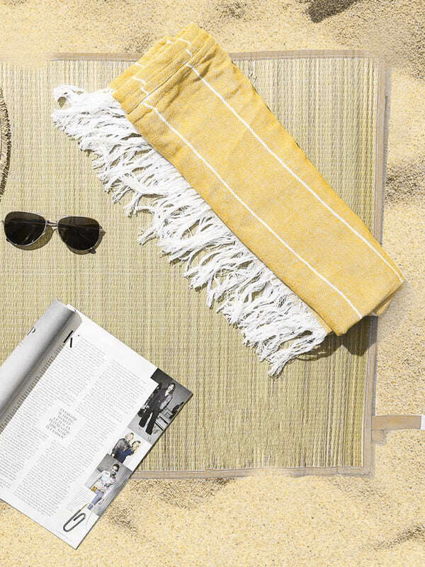 Natural Straw Roll Up Mat