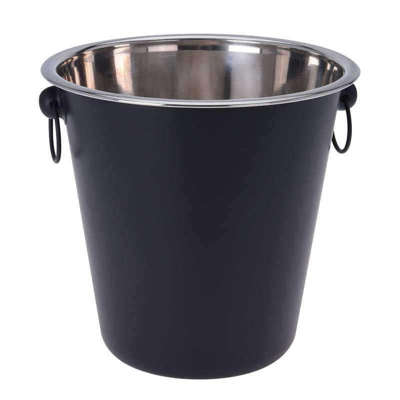 Stainless Steel Matt Black Ice Bucket Champagne Cooler - 5 Litres