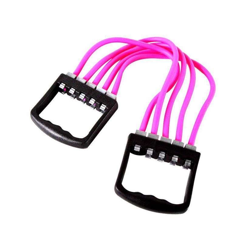 Resistance Band Chest Expander with 5 Detachable Latex Cords