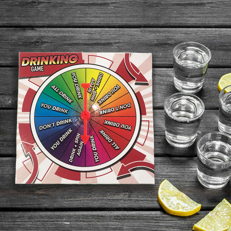 Drinking Game - Spin the Wheel with 4 Shot Glasses