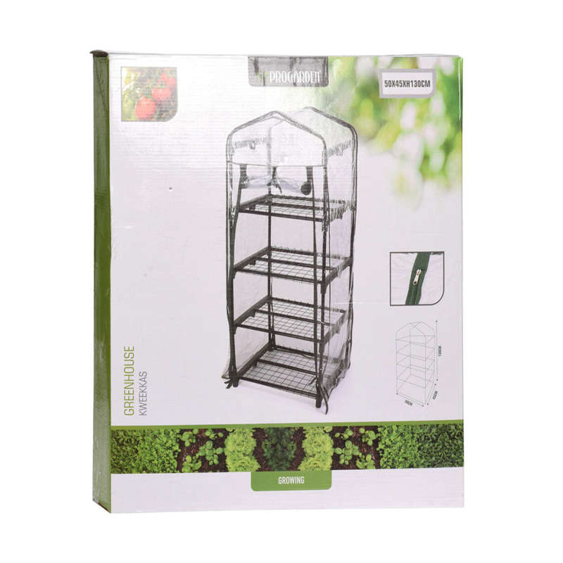 Greenhouse with 4 Shelves - 50 x 45 x 130cm