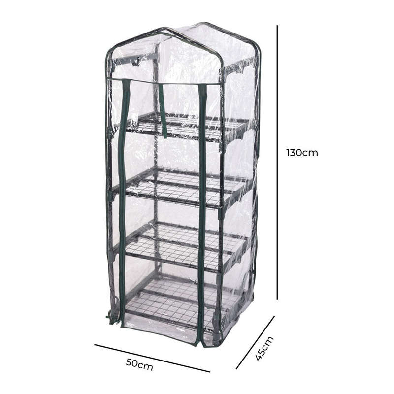 Greenhouse with 4 Shelves - 50 x 45 x 130cm