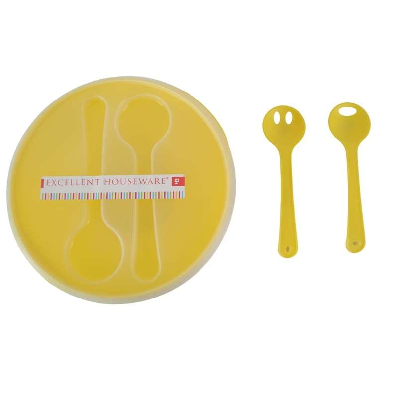 Salad Bowl with Lid and 2 Spoons - 3.5 Litre - Set of 3