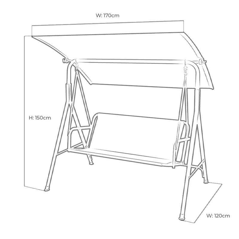 Swing Bench Lounger with Adjustable Rooftop - 2 Seater