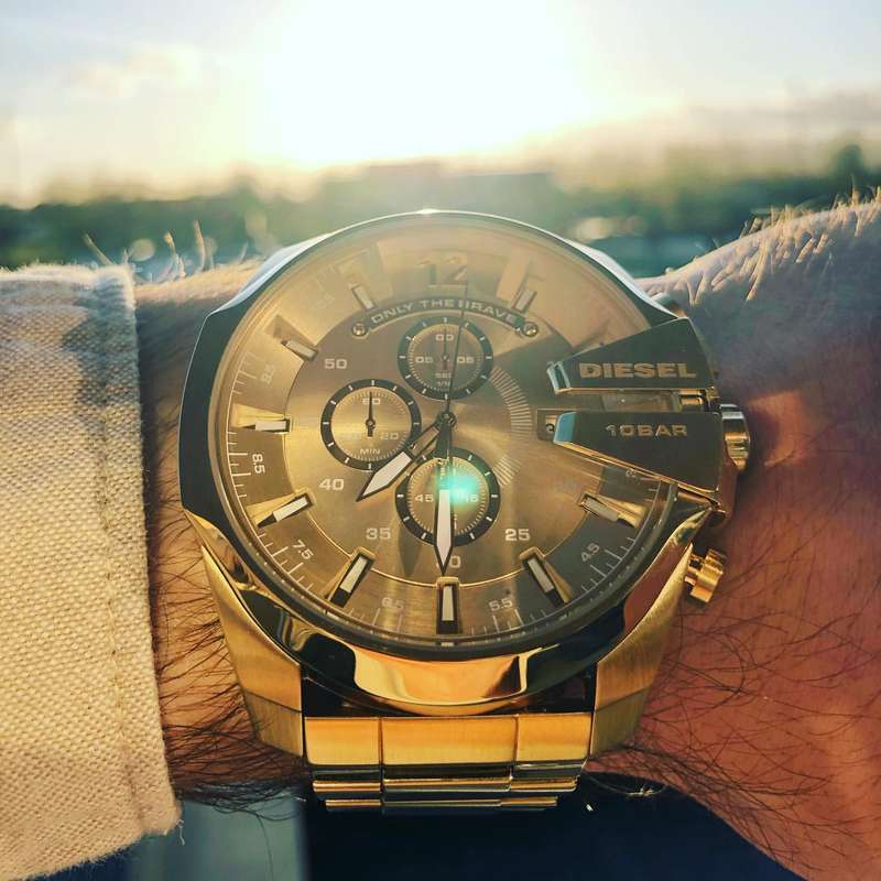 Diesel Mega Chief Gold Round Stainless Steel Men's Watch | DZ4360