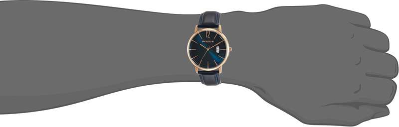Police Virtue 3 Hands-Date Leather Strap Men's Watch | PL15307JSR03
