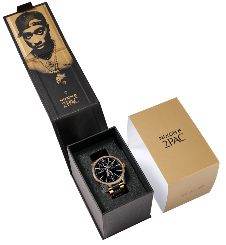 NIXON 2PAC Sentry Stainless Steel - Gold,Silver & Black Unisex Watch | A13795196-00