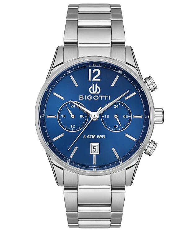 Bigotti Milano Stainless Steel Blue Dial Chronograph Mens Watch | BG.1.10509-3