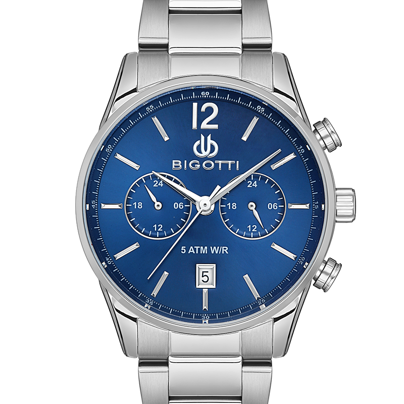 Bigotti Milano Stainless Steel Blue Dial Chronograph Mens Watch | BG.1.10509-3