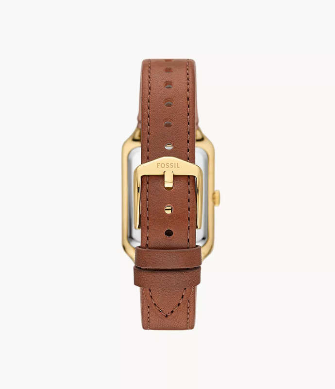 Fossil Raquel Three-Hand Medium Brown LiteHide Leather Woman's Watch | ES5307