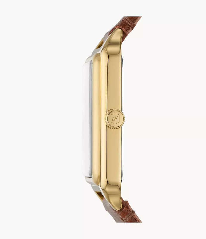 Fossil Raquel Three-Hand Medium Brown LiteHide Leather Woman's Watch | ES5307