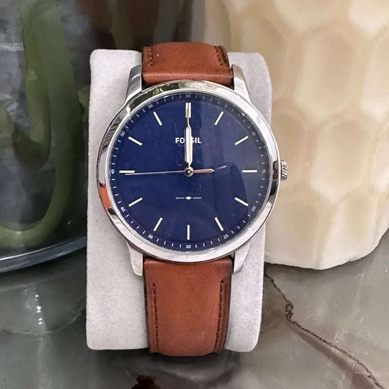Fossil The Minimalist Slim Three-Hand Light Brown Leather Men's Watch | FS5304