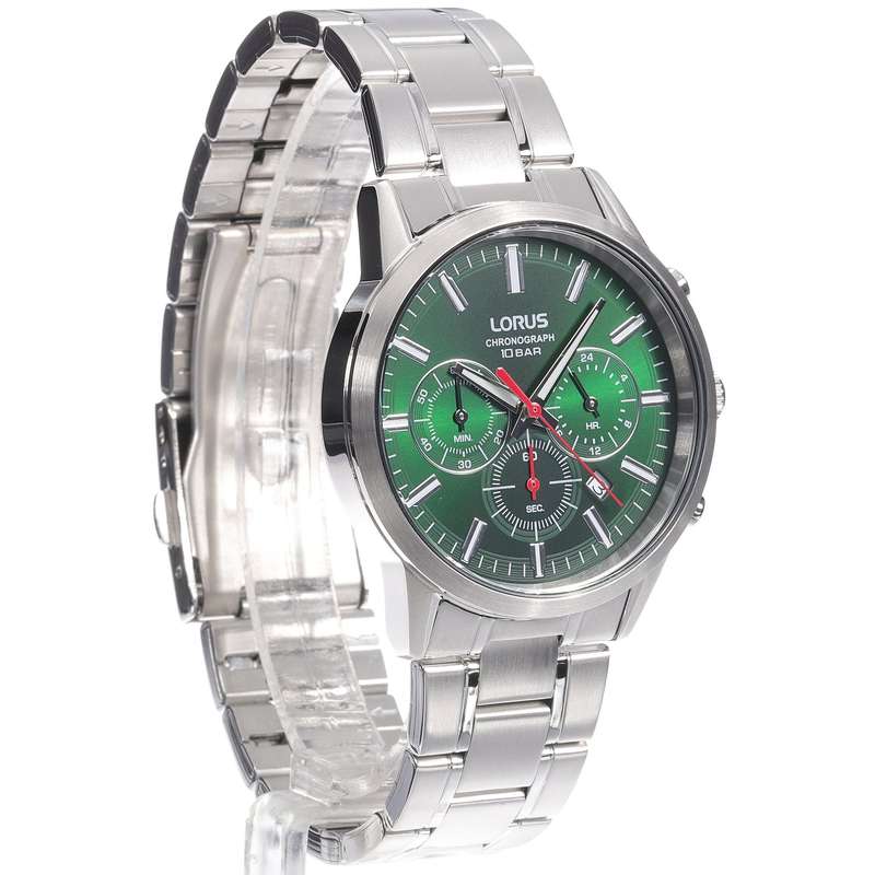 Lorus Stainless Steel Green Dial Chronograph Men's Watch  | RT375KX9