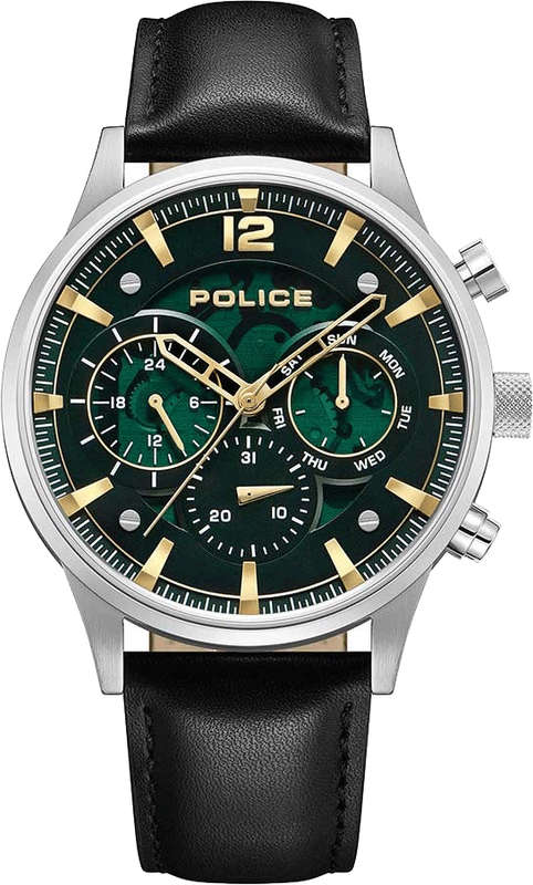 Police Driver Black Leather Men's Watch | PEWGF0040201