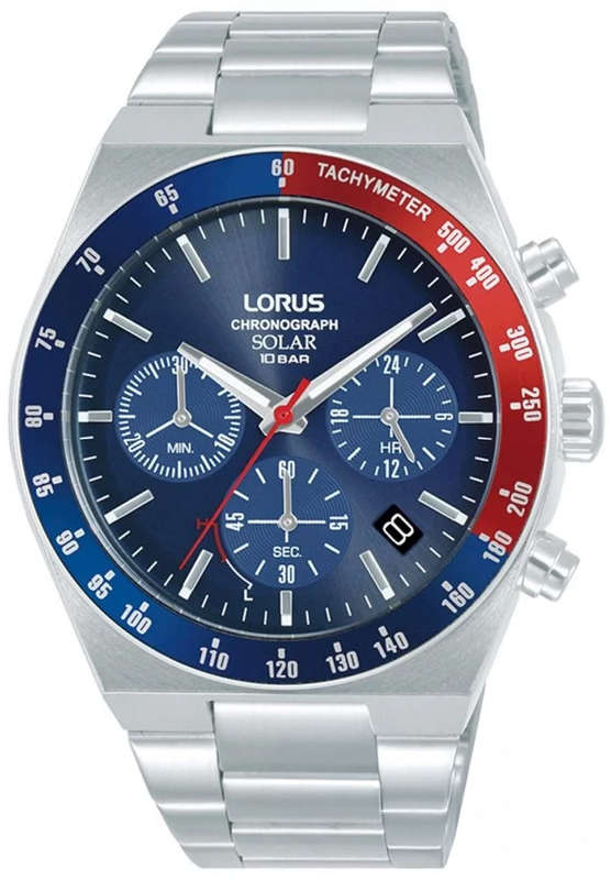 Lorus Blue Dial Chronograph Stainless Steel Men's Watch | RZ521AX9