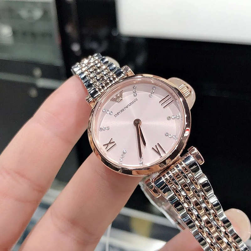 Emporio Armani Gianni T-Bar Rose Gold Round Stainless Steel Women's Watch | AR11223