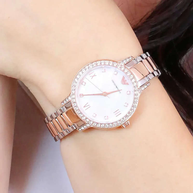 Emporio Armani Three-Hand Rose Gold-Tone Stainless Steel Women's Watch | AR11499