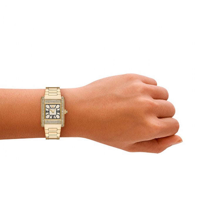 EMPORIO ARMANI Genni Crystals Gold Stainless Steel Bracelet Women's Watch | AR11663