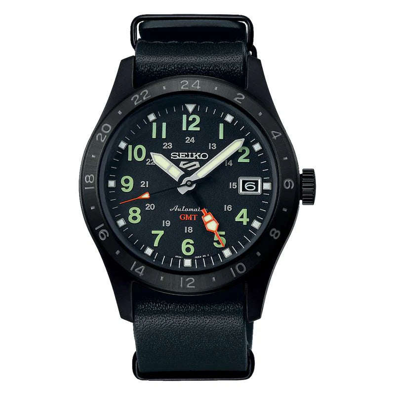 Seiko 5 Sports Automatic GMT Black Dial Men's Watch | SSK025K1