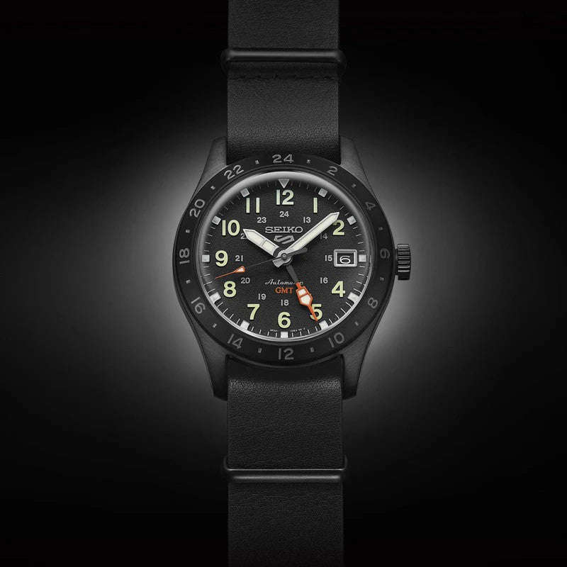 Seiko 5 Sports Automatic GMT Black Dial Men's Watch | SSK025K1