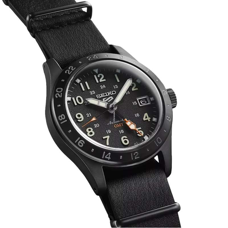 Seiko 5 Sports Automatic GMT Black Dial Men's Watch | SSK025K1