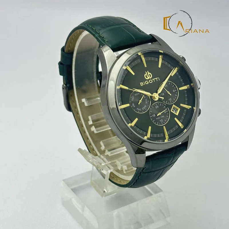 Bigotti Chronograph Green Leather Mens Watch | BG.1.10491-4
