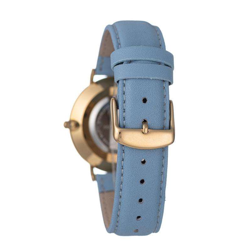 Hallmark white Dial Dusk Blue leather Strap Womens Watch | HL2059A