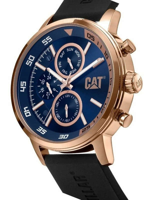 CAT Black Silicone Blue Dial Men's Watch | AK.199.21.629