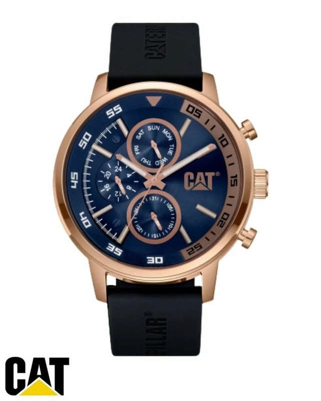 CAT Black Silicone Blue Dial Men's Watch | AK.199.21.629