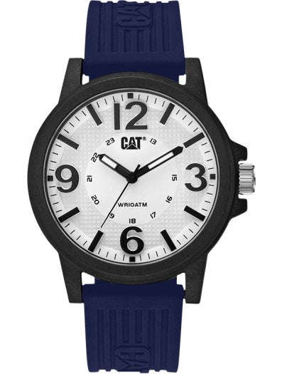 CAT Groovy White Dial with Blue Silicone Strap Men's Watches | LF.111.26.236