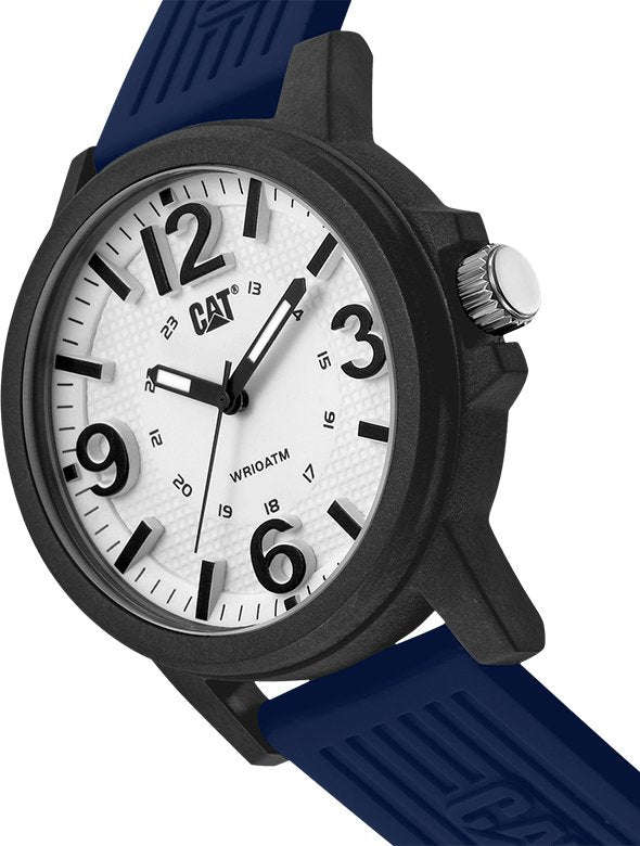 CAT Groovy White Dial with Blue Silicone Strap Men's Watches | LF.111.26.236