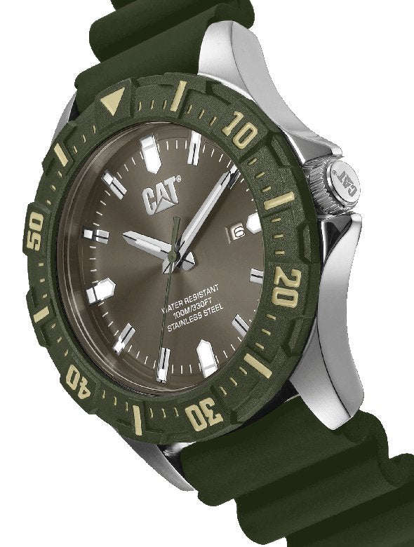 CAT Moto Green Silicone Men's Watch | PZ.141.23.323